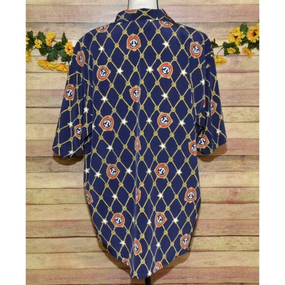Vintage Westbound Button Up Shirt Top Blue Nautical Ladies Size 16 Novelty Print - Picture 7 of 10